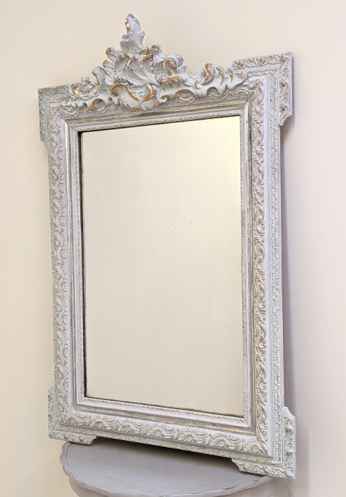 french antique crested mirror